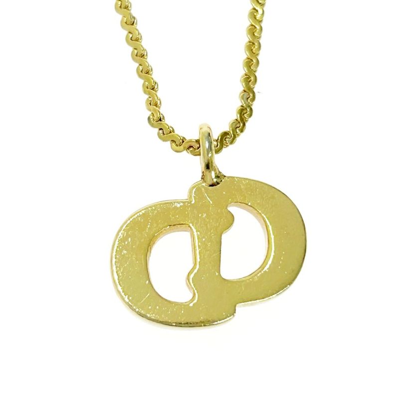 Christian Dior GP Rhinestone CD Logo Necklace Earring Set Gold 469960 Necklace