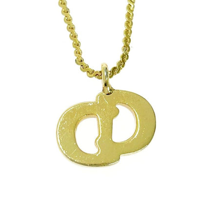 Christian Dior GP Rhinestone CD Logo Necklace Earring Set Gold 469960 Necklace