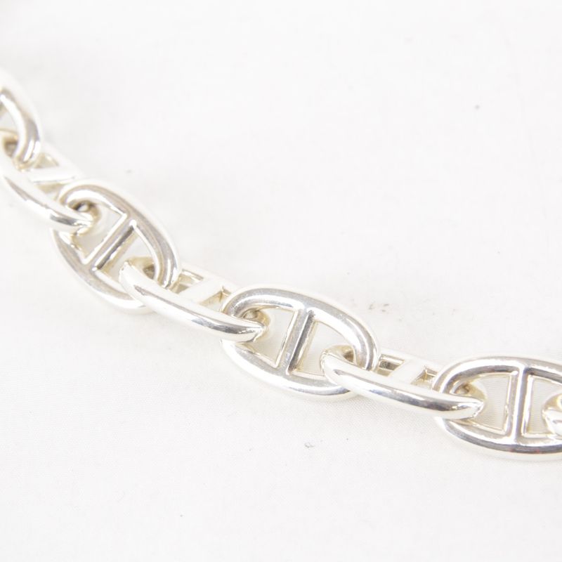 Hermes 11 Frames 101g With Box Chaine D'ancre TGM Bracelet Silver 925 Ladies