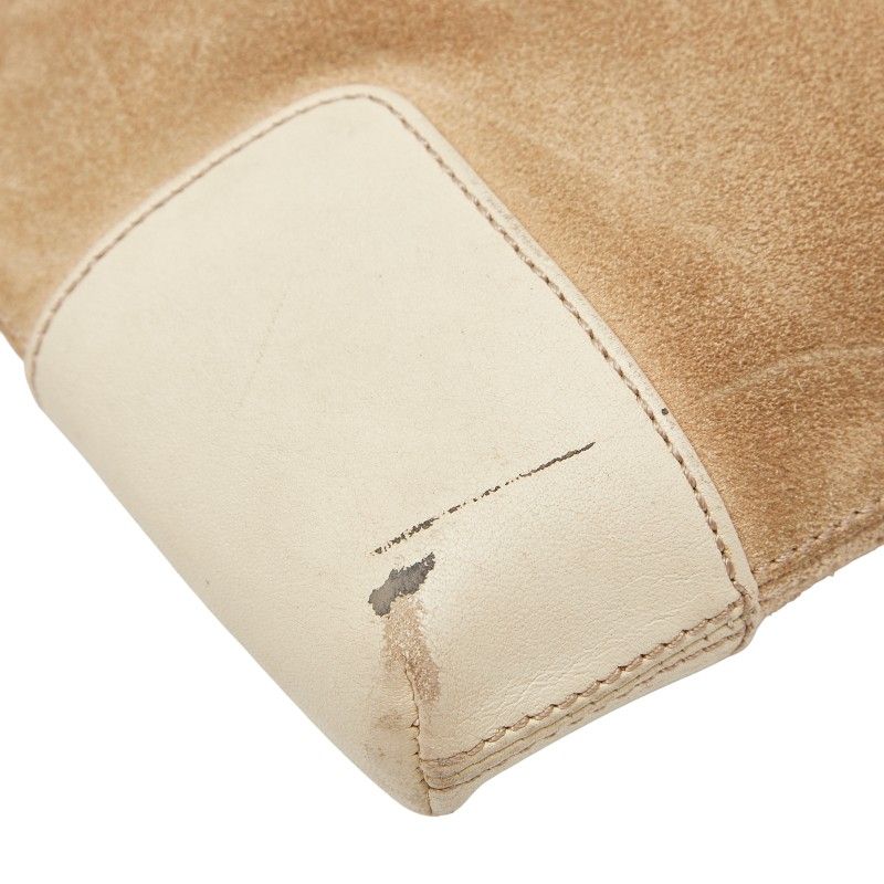 Loewe Anagram Crossbody Shoulder Bag Beige White Suede Leather Women's Loewe