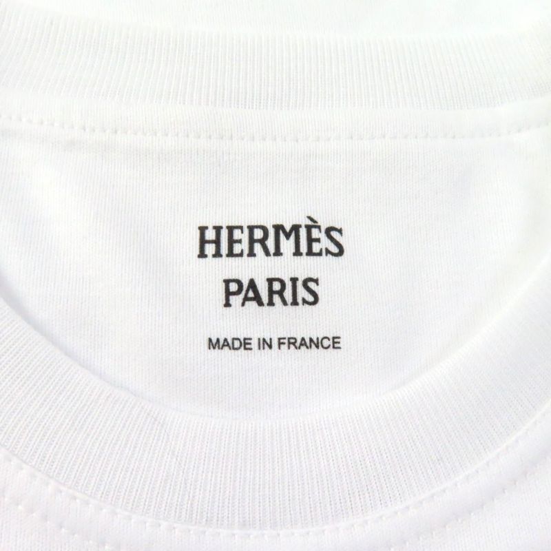 Hermes 23SS 100% Cotton Chevaloscope Print Embroidery Crew Neck Short Sleeve