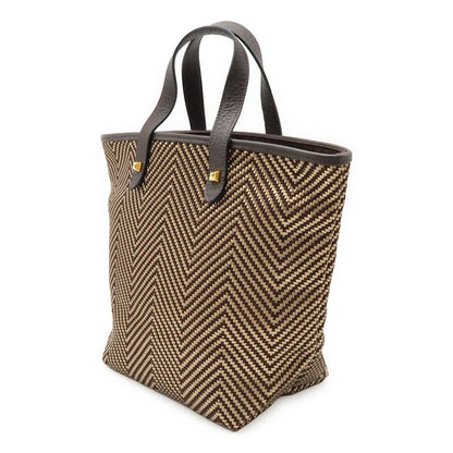 Hermes Hippo Chennai PM Tote Handbag Leather Braided Dark Brown Gold Hardware