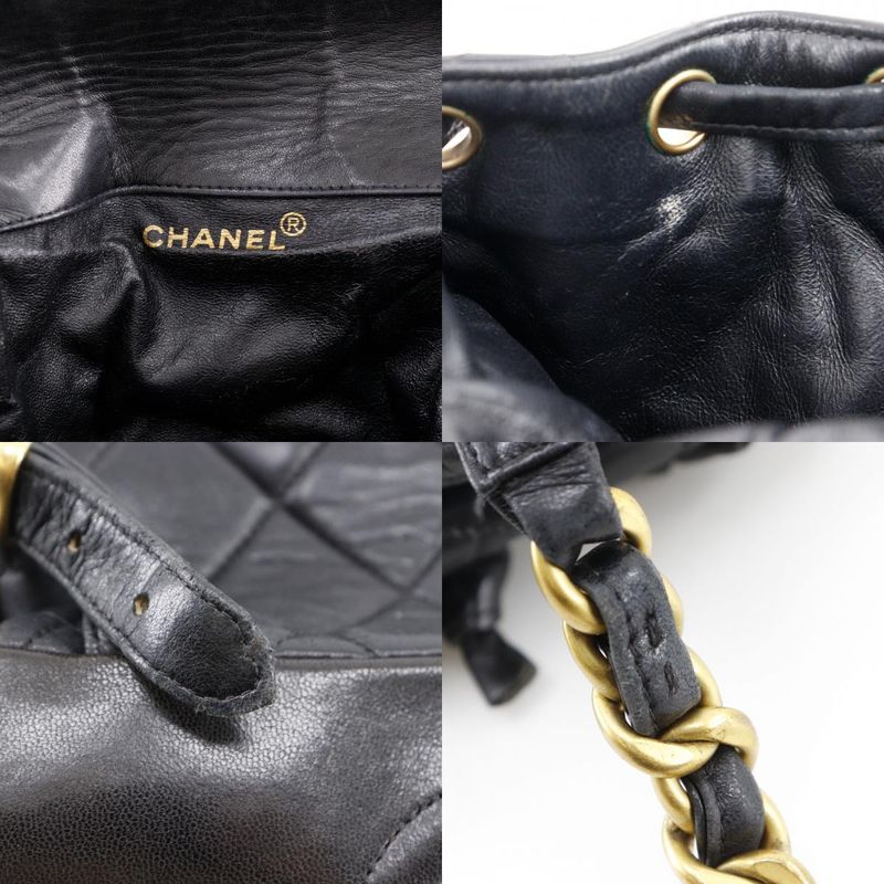 Chanel Matelasse Vintage Lambskin Black Women's Backpack/daypack