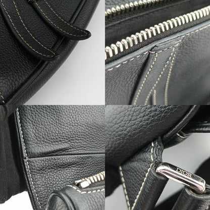 Christian Diorchristian Dior Saddle Bag Black Leather 06-bo-0199