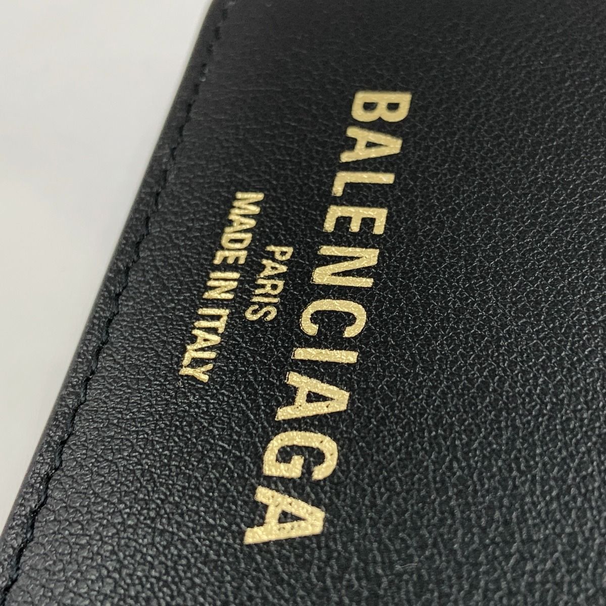Balenciaga Cash 2.0 Coin & Card Holder Bifold Wallet with Flap Black