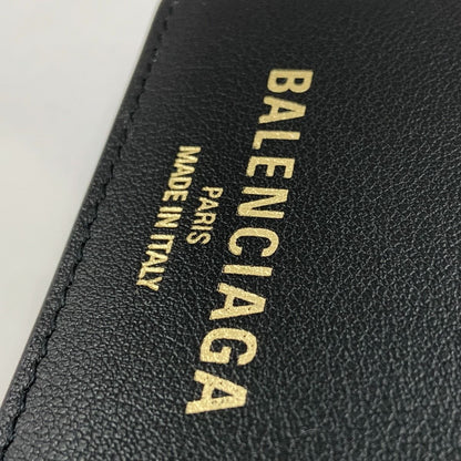 Balenciaga Cash 2.0 Coin & Card Holder Bifold Wallet with Flap Black