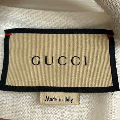 Gucci Michele Period Short Sleeve V-Neck T-Shirt Cut and Sewn Size S White