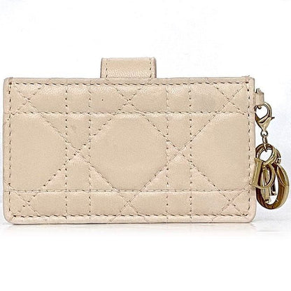 Christian Dior Card Case Beige Lady Dior Cannage