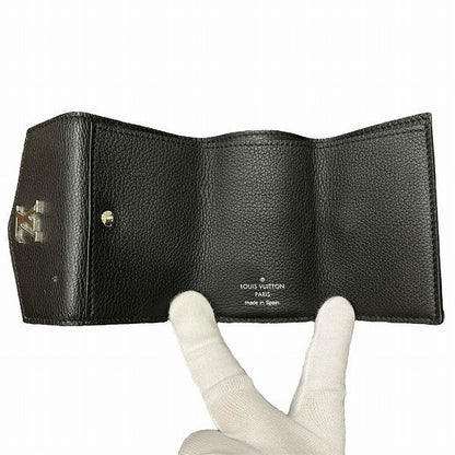 Louis Vuitton Taurillon Portefeuille Lock Mini M63921 Noir Black Trifold Wallet