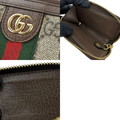 Gucci Key Case Off Dear 523157 Sherry Line GG Supreme Canvas Leather Beige Gold
