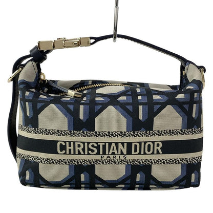 Dior/christian Dior Handbag Diortravel Nomad Pouch Navy And Beige Leather