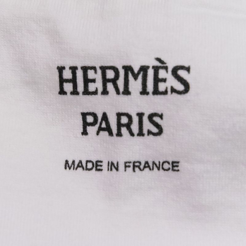 23ss Hermes Embroidered Pocket T-Shirt 36 White Women's Used