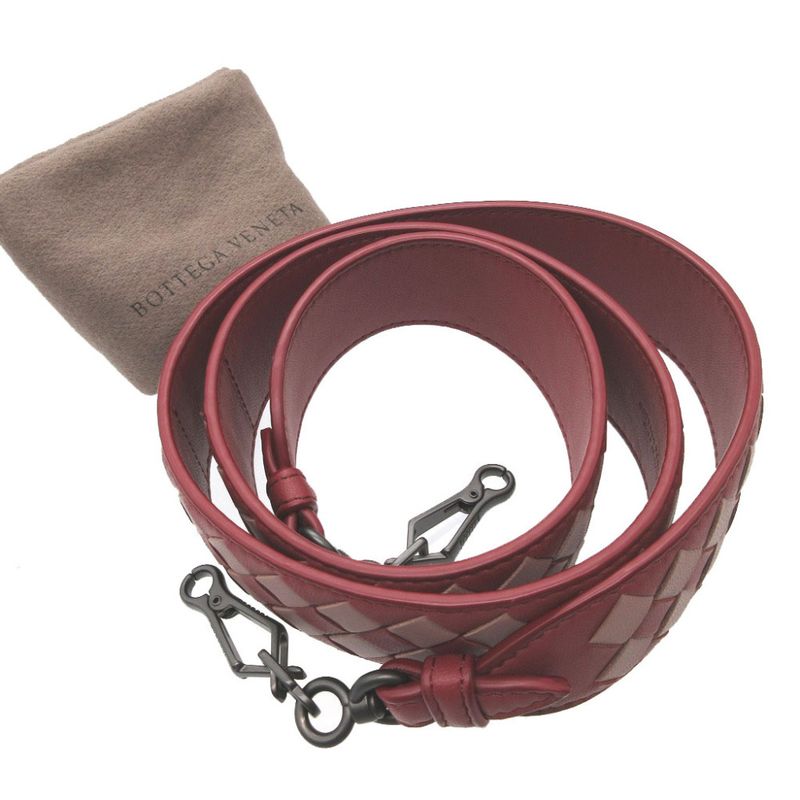 Bottega Veneta 563992 Intrecciato Leather Red Shoulder Strap 1062 Bottega Veneta