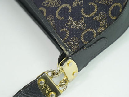 Authentic Celine C Macadam Shoulder Bag Canvas Navy Macadam Bag Pre-owned