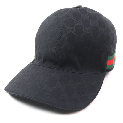 Gucci 200035 Webline Sherry Line Polyester Cotton GG Canvas Leather Use Cap