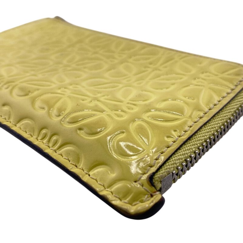 Loewe Fragment Case Card Case Anagram Coin Case Wallet Brand Coin Purse Yellow