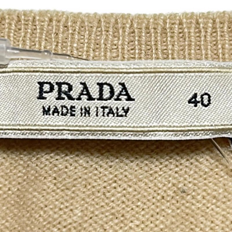 Prada Sleeveless Sweater Size 40 M Women - Beige Crewneck/cashmere