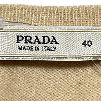 Prada Sleeveless Sweater Size 40 M Women - Beige Crewneck/cashmere