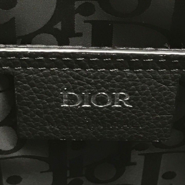 Dior Safari 2-Way Tote Shoulder Bag Leather Black