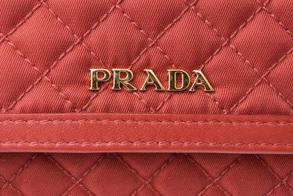 Prada Long Wallet With Pass Case 1m1132 Quilted Nylon