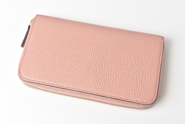 Unused Gucci Long Wallet Petite Marmont Leather Light Pink 449347