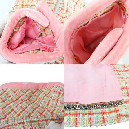 Chanel Set Up 38 Wool Cotton Nylon Pink Red Multicolor Tweed Coco Button
