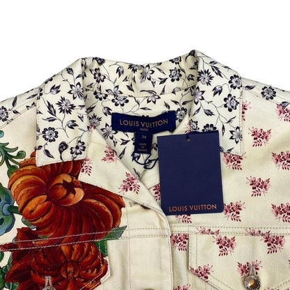 Louis Vuitton Denim Jacket Flja37fx0 Size 34 Yellow Flower Rw212w Fx0 Flja37