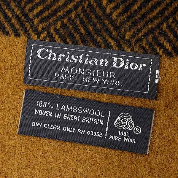 Christian Dior Monsieur Christian Dior Monsieur Lamb's Wool Scarf Black Brown S