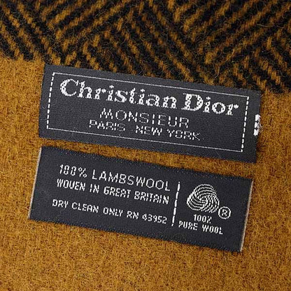 Christian Dior Monsieur Christian Dior Monsieur Lamb's Wool Scarf Black Brown S