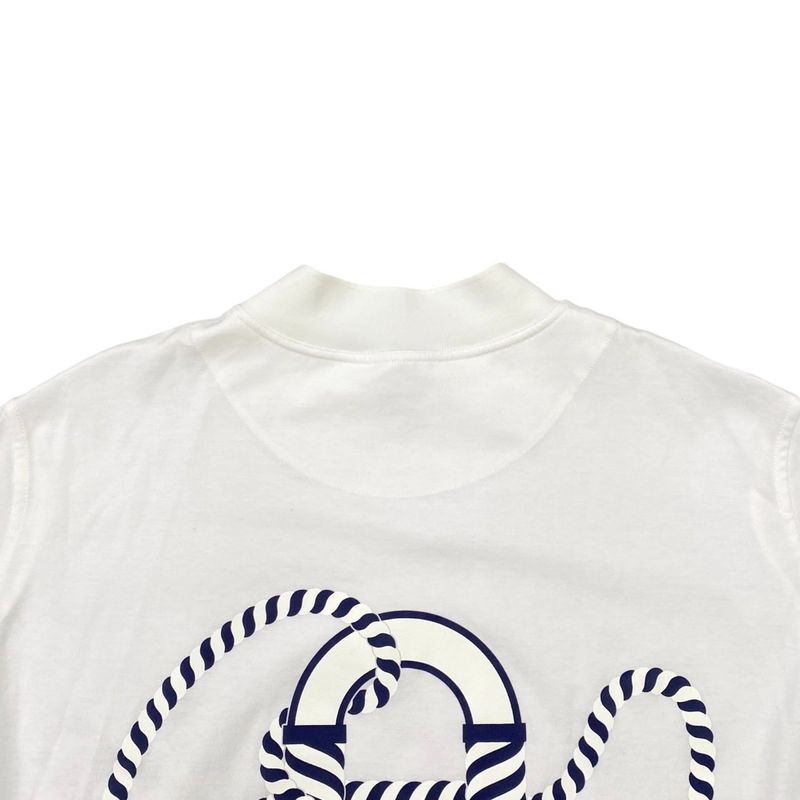 Hermes Short Sleeve T-Shirt Cartouche Mock Neck 3e4621dl Size 34 Backpack Print