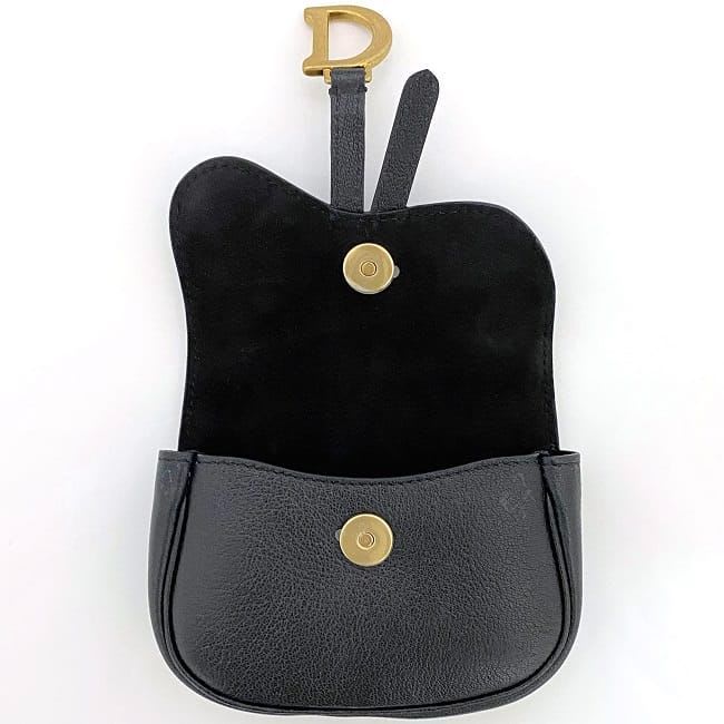 Christian Dior Chain Mini Pouch Black Saddle