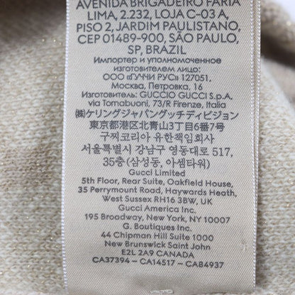 Gucci 765053 GG Cashmere Jacquard Cap Knit Hat Current Camel White M (57 21cm