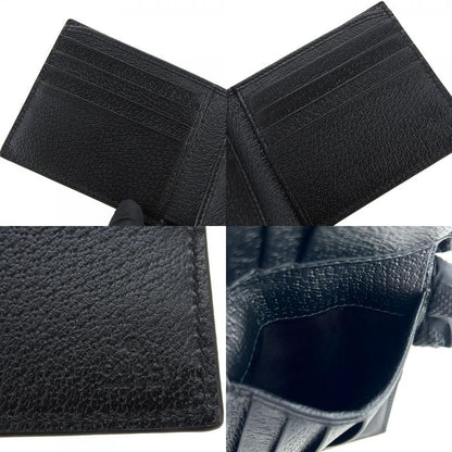 Gucci Billfold 428726 GG Marmont Leather Black Gold Hardware Card Case Bifold