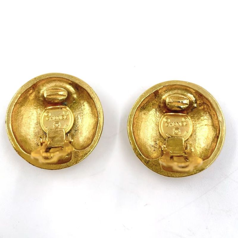 Chanel Alphabet Logo GP Gold Earrings