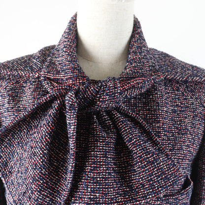CHANEL 16P P53413 Bar Tie Cotton Tweed Coat With Coco Mark Buttons Multi 34