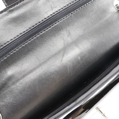 Chanel Chain Shoulder Matelasse Double Flap Patent Leather Black Women's