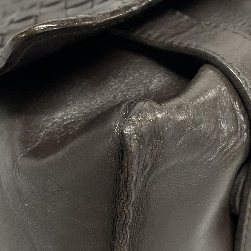 Bottega Veneta Shoulder Bag Intrecciato 113038 Dark Brown Leather