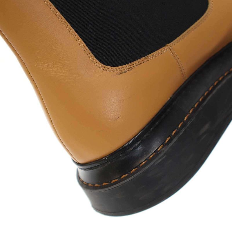 Loewe Side Gore Leather Boots Camel Brown 42
