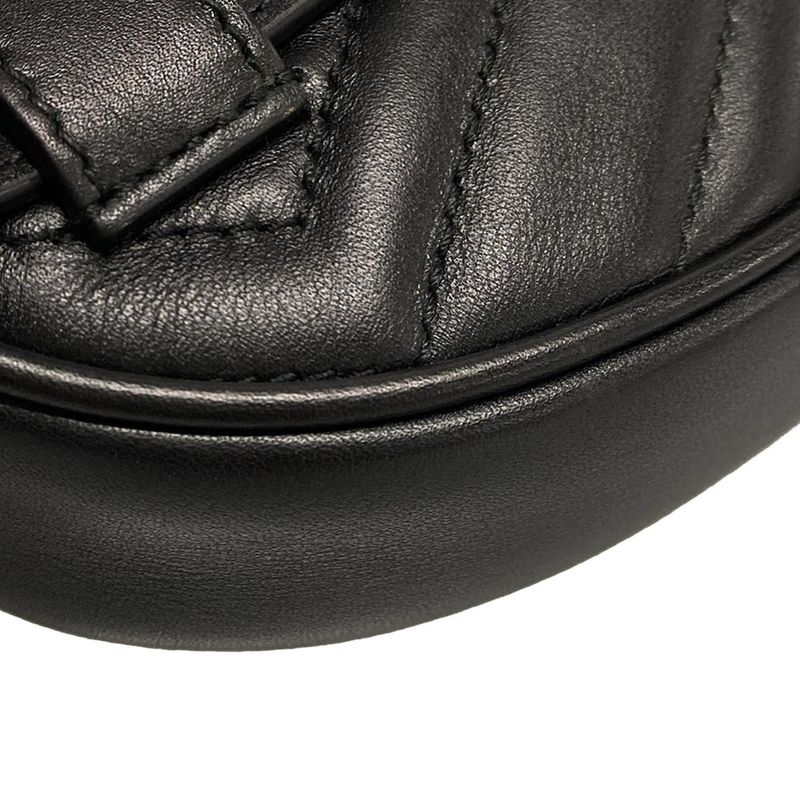 Gucci Waist Pouch GG Marmont Quilted Leather Belt Bag 476434 Black Leather