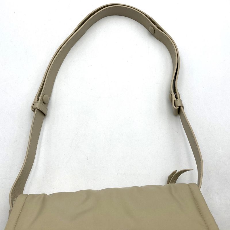 Prada Small Padded Re-nylon Crossbody Shoulder Bag Beige Nylon Leather Triangle