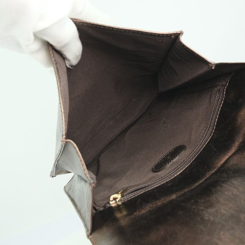 Chanel Calf Bronze Unisex Shoulder Bag