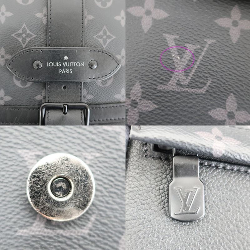 Louis Vuitton Saumur Backpack Rucksack M45913 Black Monogram Eclipse