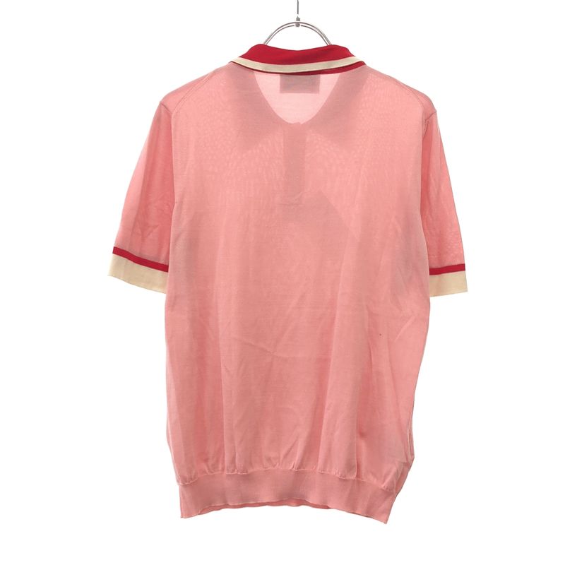Prada 20ss Short Sleeve Knit Polo Shirt P24u0v 1v9l Pink 42