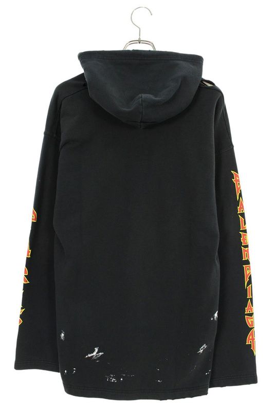 Balenciaga 22SS 698083 Tmv89 Metal Logo Print Oversize Hoodie Men's S