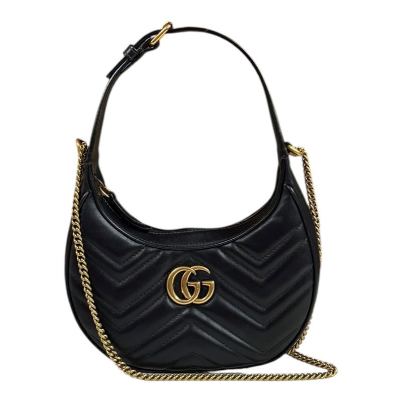 Gucci GG Marmont Shoulder Bag Leather 699514 Black Ladies Gucci  Gucci