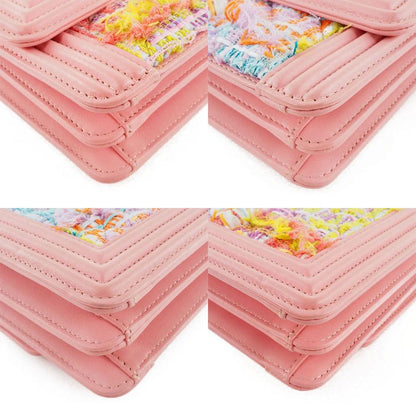 Chanel Chain Shoulder Boy Chanel Coco Mark As0130 Tweed And Lambskin Pink