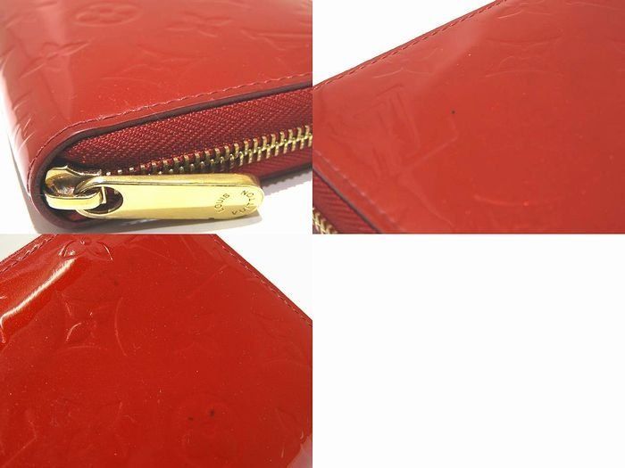 Louis Vuitton M91732 Ca3192 Zippy Wallet Long Wallet Vernis Red Enamel Ladies ▼