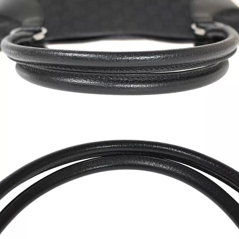 Gucci GG Pattern Tote Handbag GG Canvas Black 80bs141