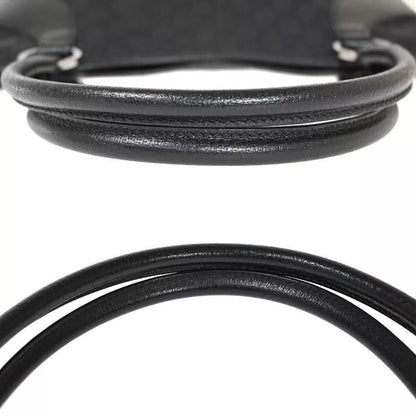 Gucci GG Pattern Tote Handbag GG Canvas Black 80bs141
