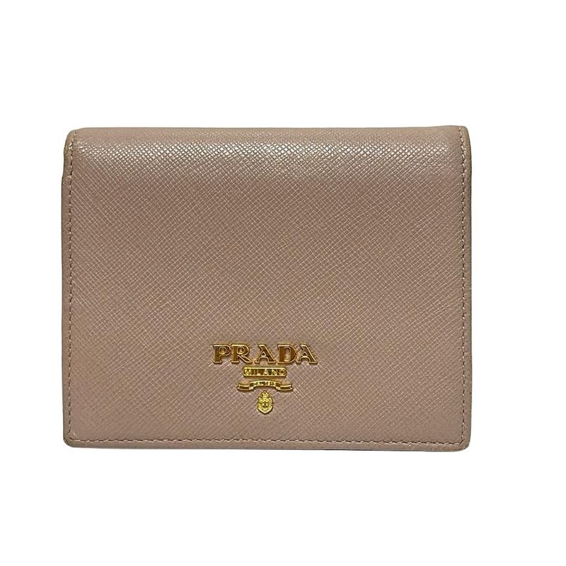 Prada Bifold Wallet - 1mv204 Beige Leather